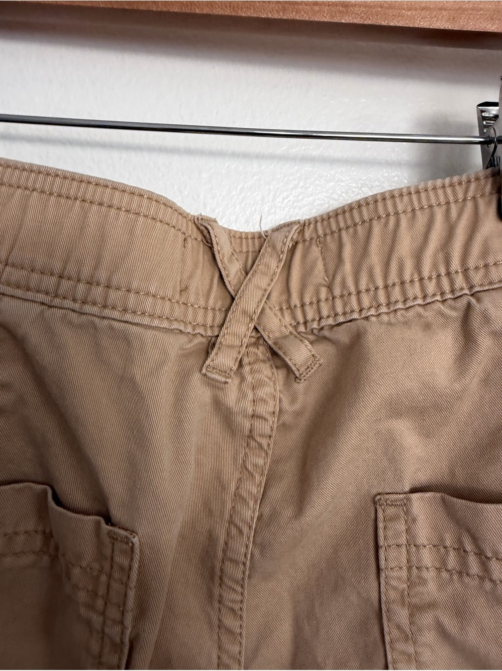 Vintage Abercrombie & Fitch Khaki Drawstring Baggy Cargo Pants 27 4S Y2K - Picture 3 of 11